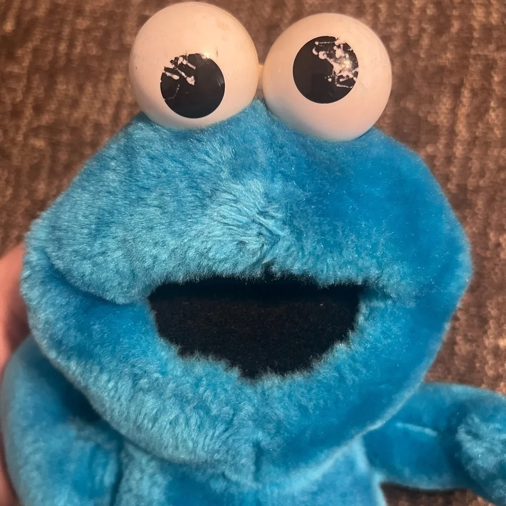 Vintage Tickle Me Cookie Monster Plush 1996 Tyco Laugh Giggle Stuffed Animal